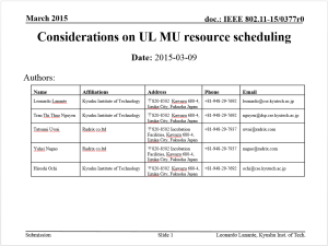 Considerations on UL MU Resource Scheduling