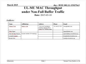 UL-MU MAC Throughput Under Non-Full Buffer Traffic